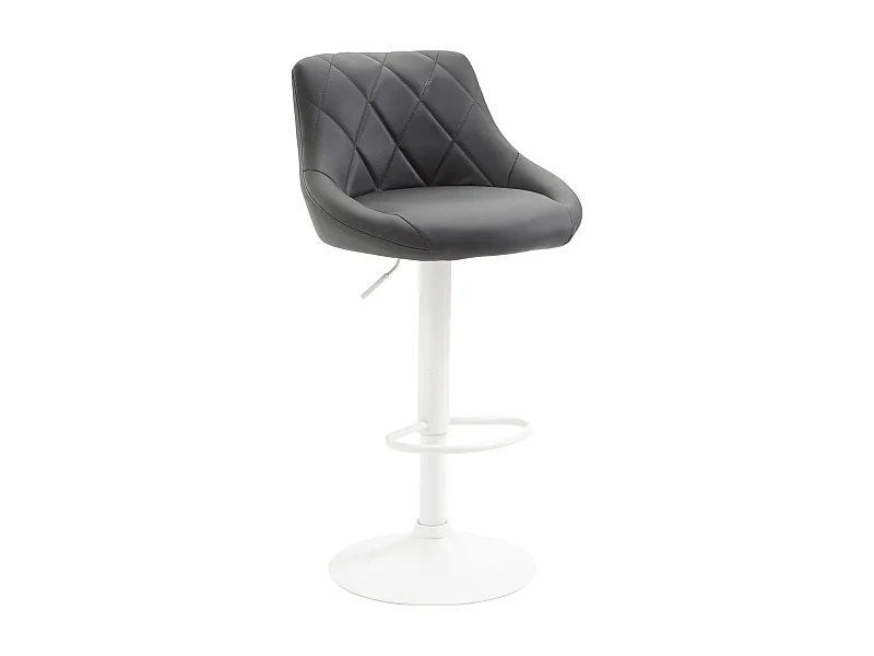 Tabouret de bar - Similicuir & Blanc - Gris - Lazio