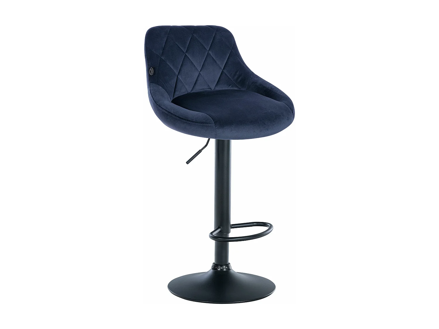 Tabouret de bar - Tissu & Noir - Bleu - Lazio