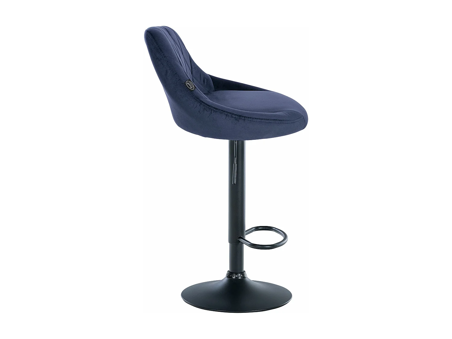 Tabouret de bar - Tissu & Noir - Bleu - Lazio