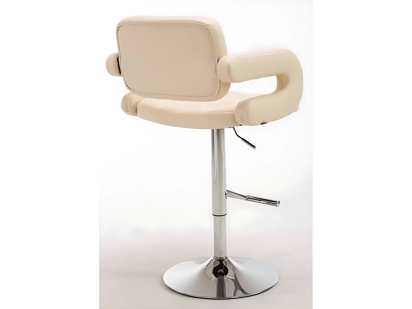 Lot de 2  Tabouret de bar - Similicuir & Métal chromé - Crème - Dublin