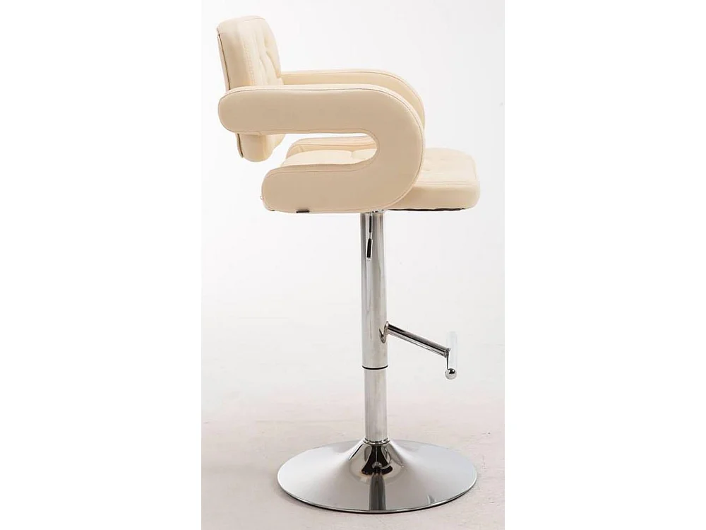 Lot de 2  Tabouret de bar - Similicuir & Métal chromé - Crème - Dublin