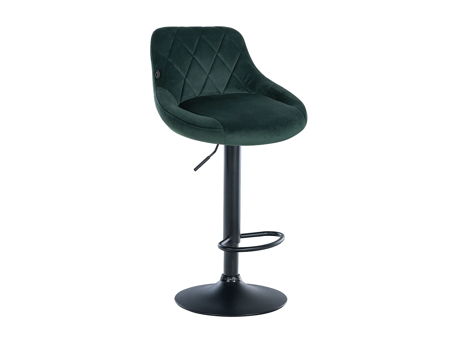 Tabouret de bar - Tissu & Noir - Vert foncé - Lazio