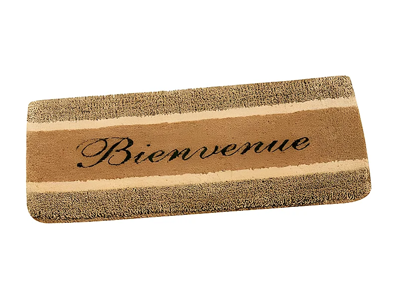 Natuurlijke Kokosmat Triple Fiber 45x75 cm "Welkom" Beige/Bruin