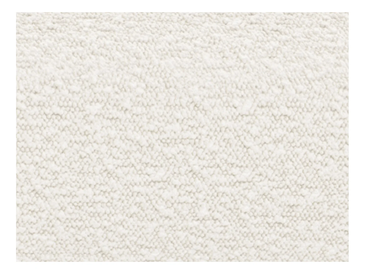 Grand canapé d'angle droit avec dossier méridienne en tissu bouclette blanc POGNI de Maison Céphy