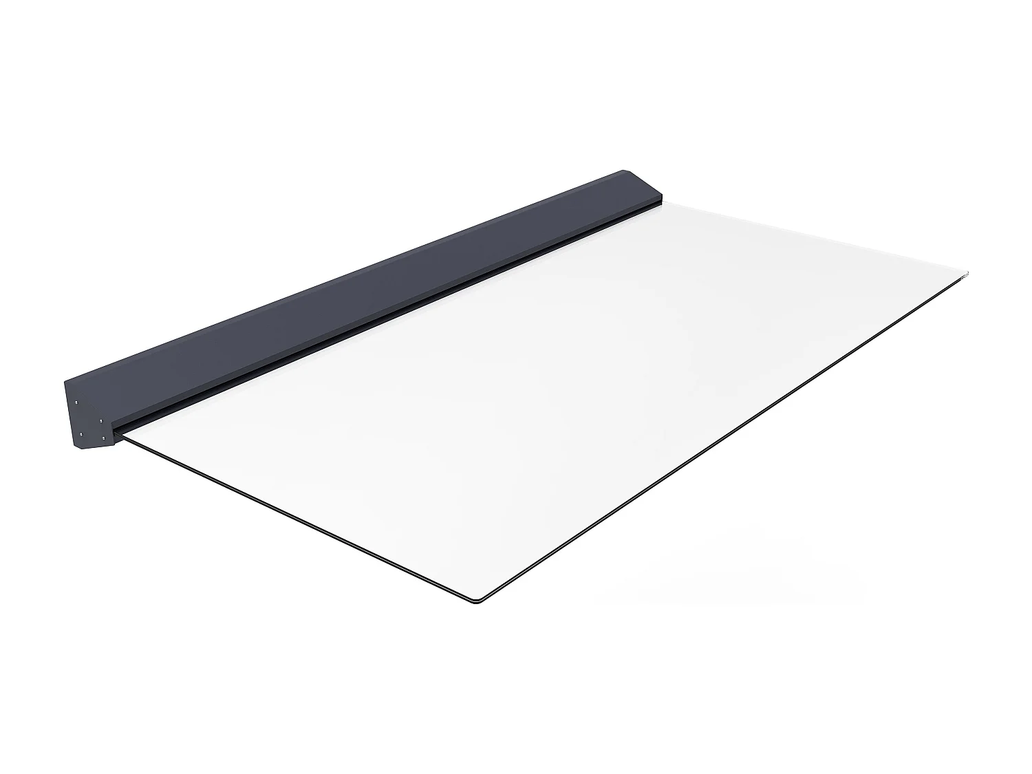 Dörrmarkis i aluminium L120 x B90 cm platt med LED-belysning - LUXAMA