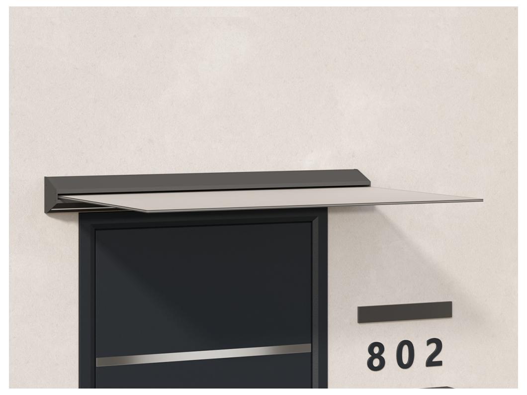 Pensilina porta in Alluminio L120 x l90 cm piatto con LED - LUXAMA
