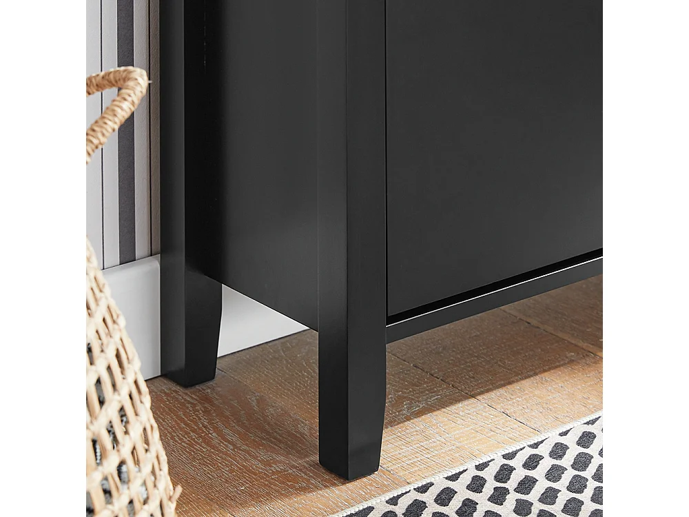 SoBuy FSR89-SCH Armoire à Chaussures Meuble de Rangement à Chaussures 2 abattants Meuble d'entrée Coffre Rangement