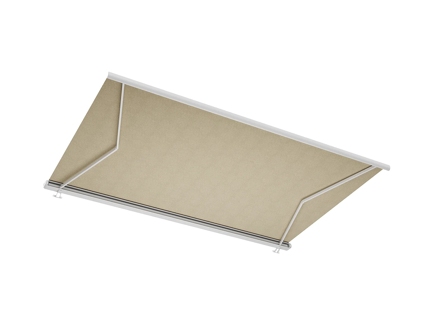 Elektrische Markise mit LED-Beleuchtung & Vollkassette - 5 x 3,5 m - Acrylstoff - Beige - GALAXA