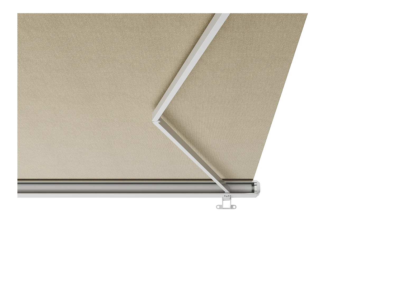 Elektrische Markise mit LED-Beleuchtung & Vollkassette - 5 x 3,5 m - Acrylstoff - Beige - GALAXA