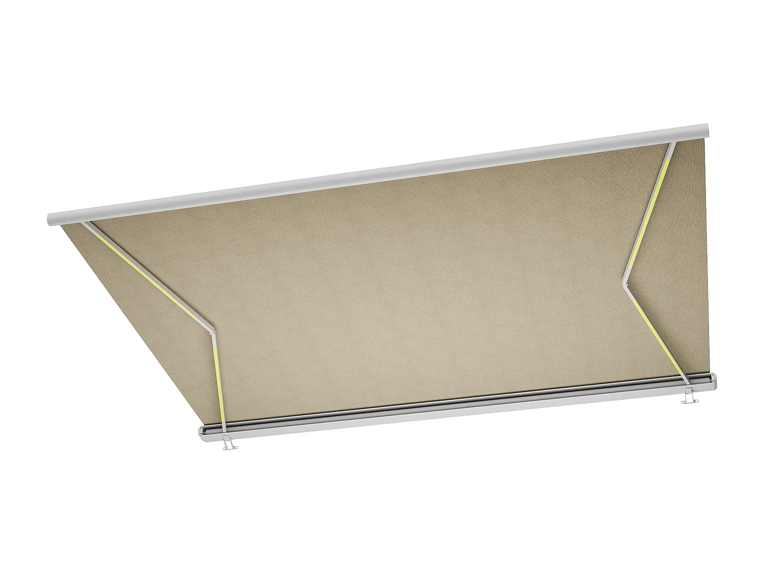 Elektrische Markise mit LED-Beleuchtung & Vollkassette - 5 x 3,5 m - Acrylstoff - Beige - GALAXA