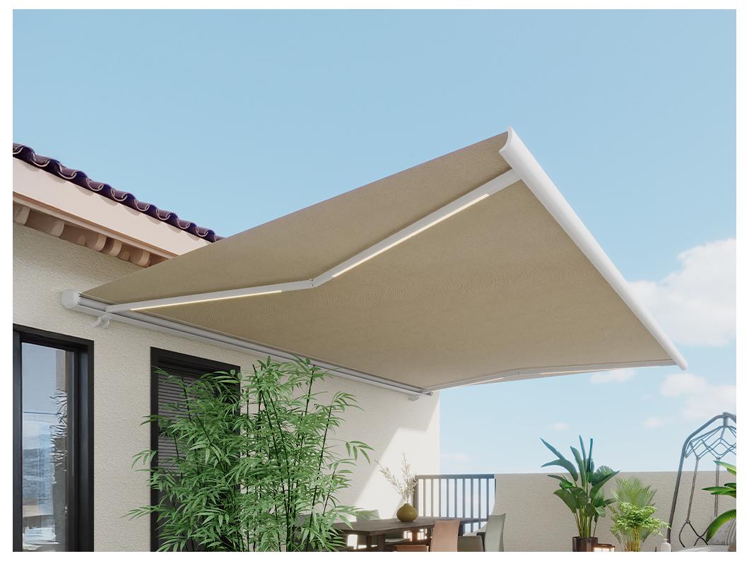 Tendone esterno motorizzato con cassonetto integrale 5 x 3,5 m tela acrilica Beige  - GALAXA