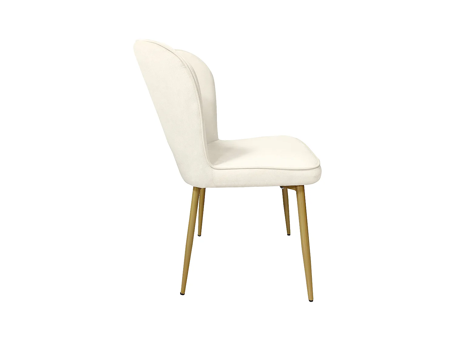 Lot de 6 Chaises rembourrées en velours - structure en métal - Beige