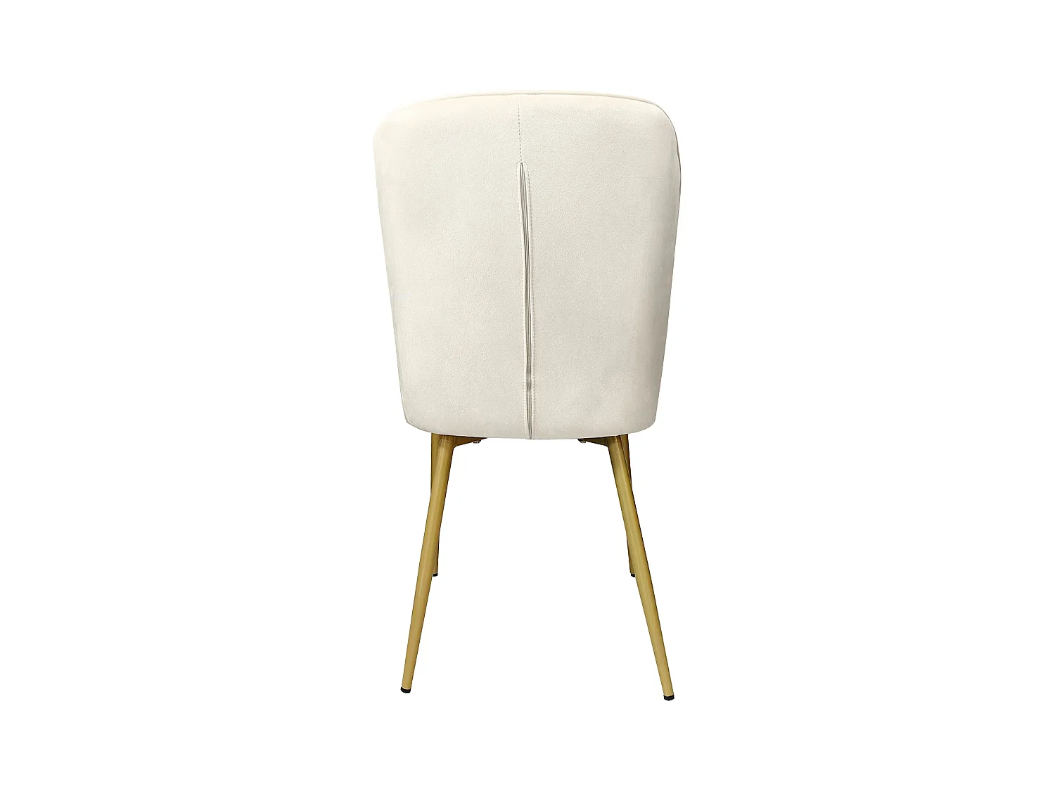 Lot de 6 Chaises rembourrées en velours - structure en métal - Beige