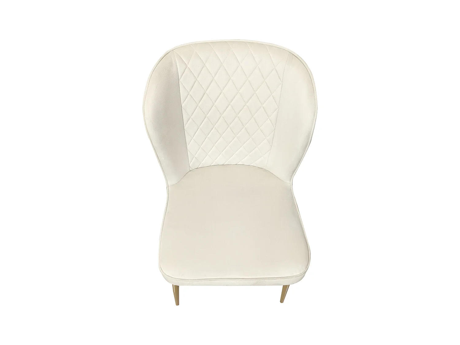 Lot de 6 Chaises rembourrées en velours - structure en métal - Beige