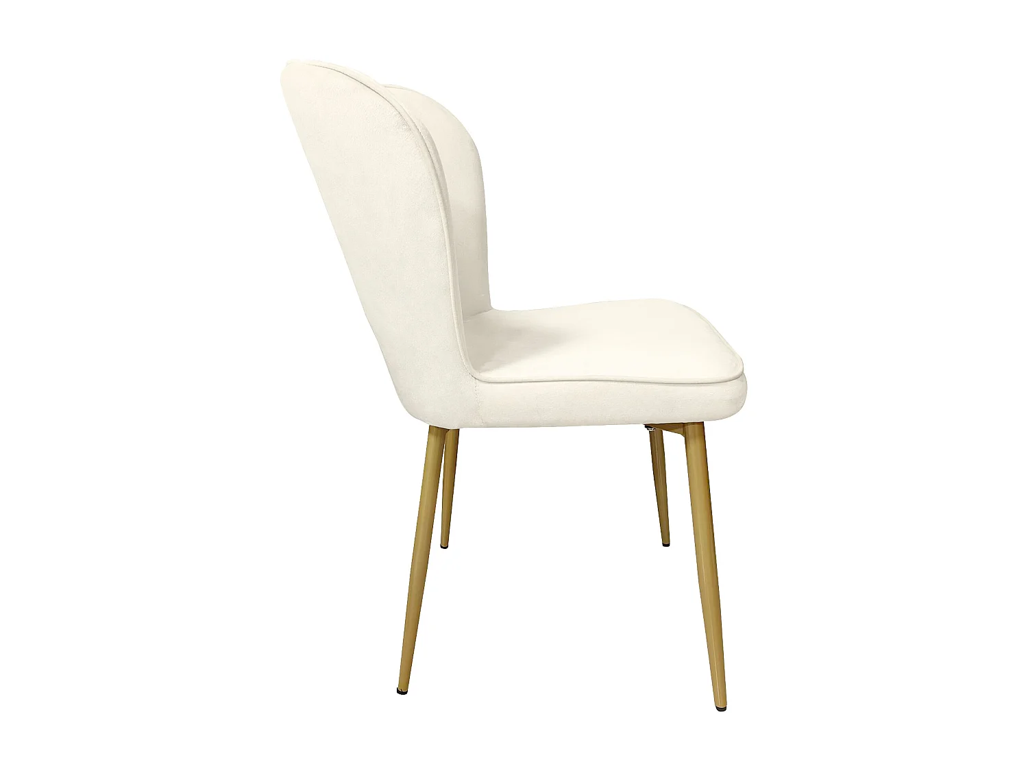 Lot de 6 Chaises rembourrées en velours - structure en métal - Beige