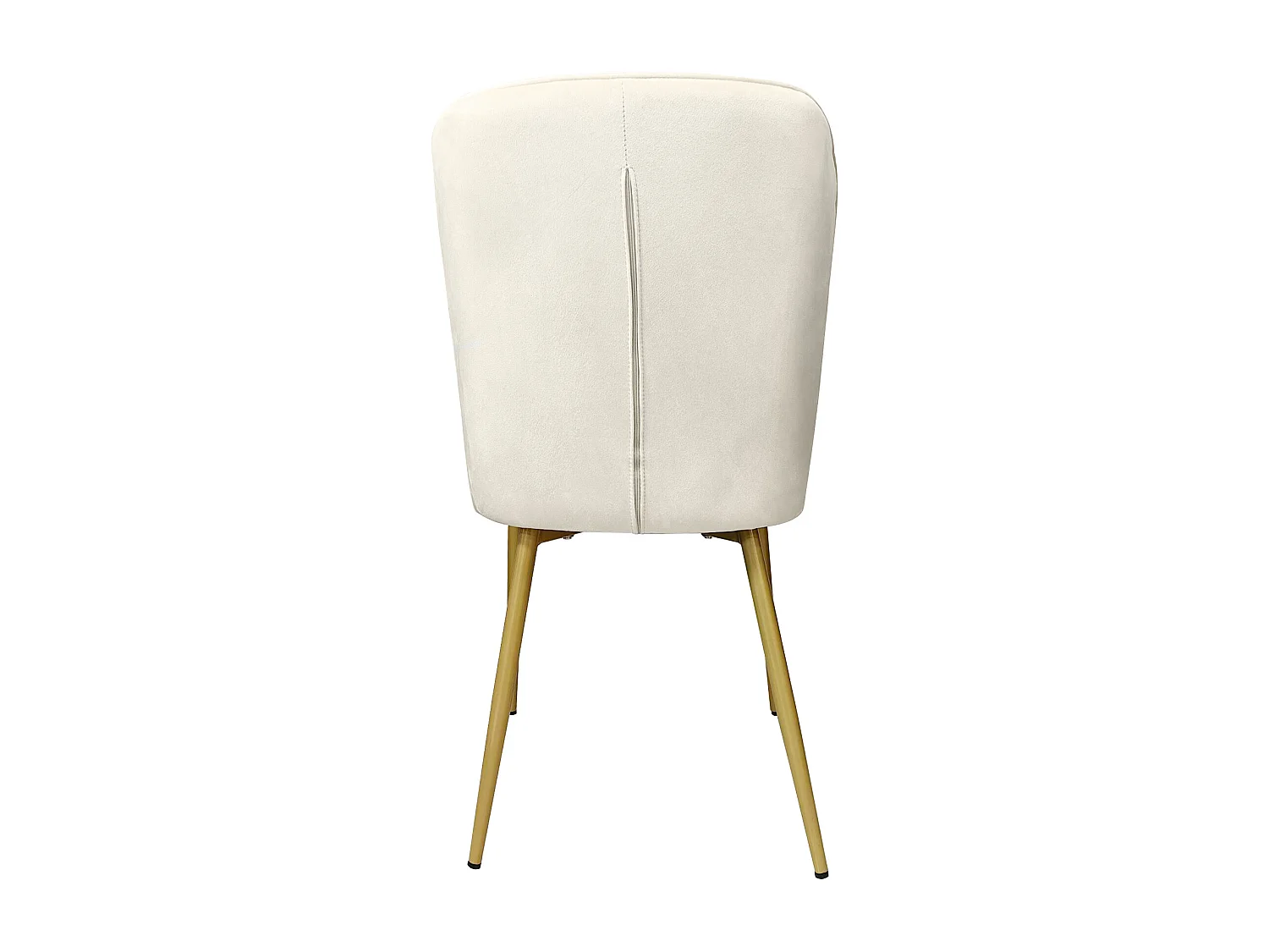 Lot de 4 Chaises rembourrées en velours - structure en métal - Beige