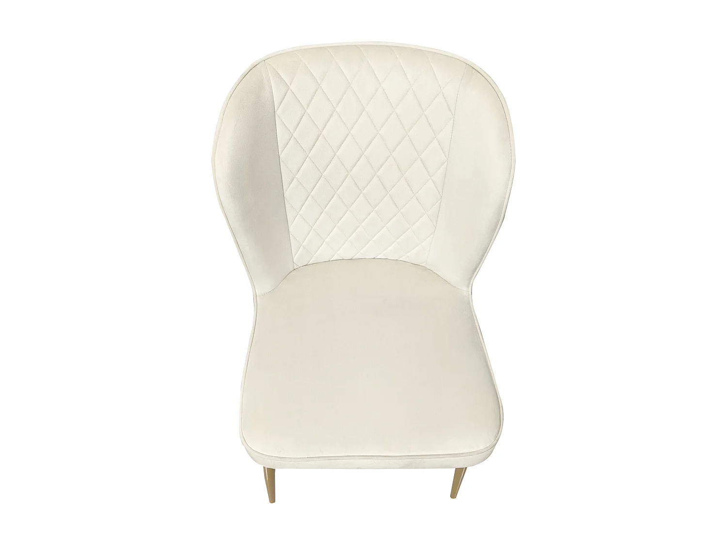 Lot de 4 Chaises rembourrées en velours - structure en métal - Beige