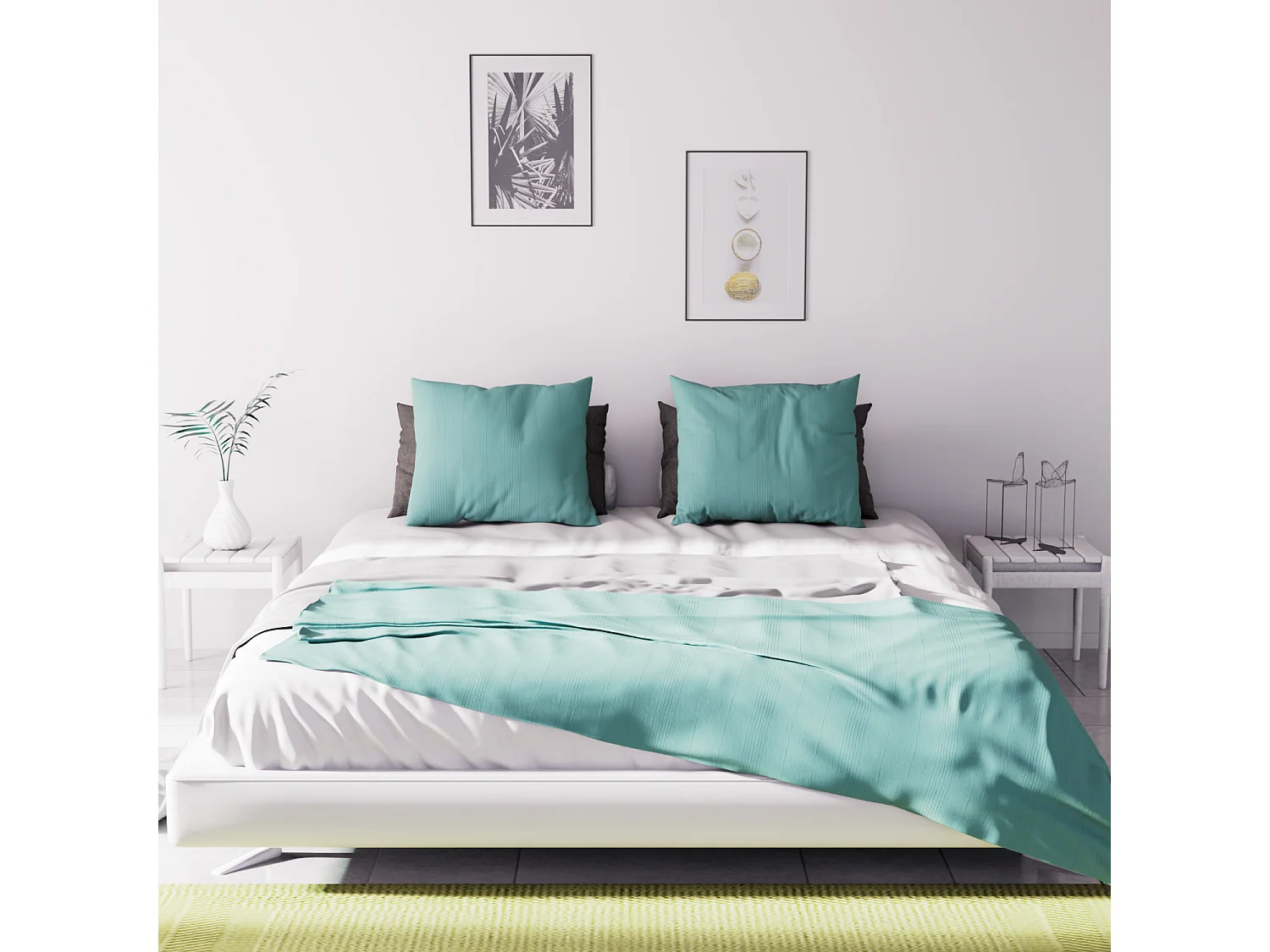 Colcha 220x240 cm ADELE Azul Laguna