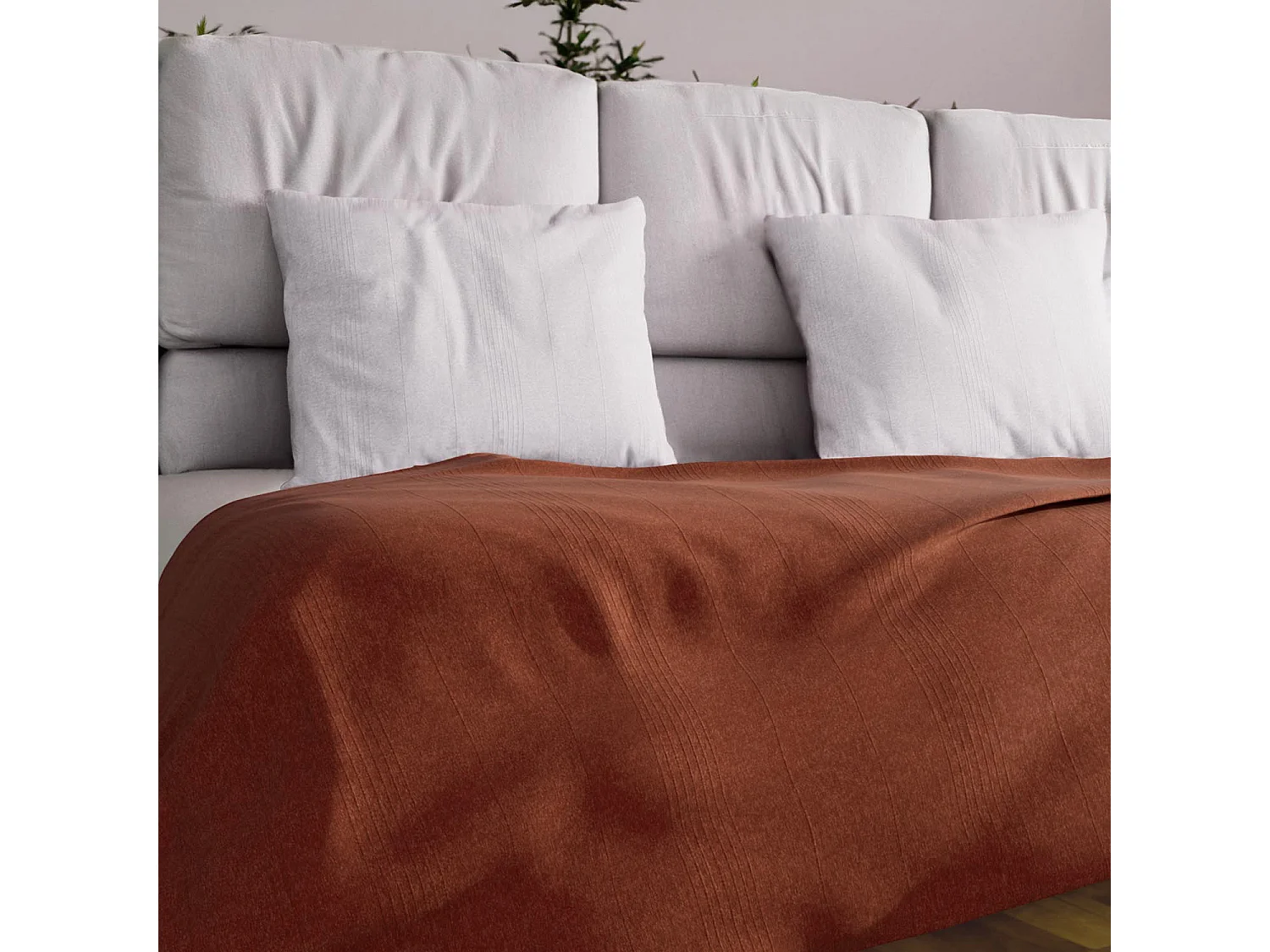 Jeté de lit ou canapé 180x220 cm ADELE brique , par Soleil d'ocre