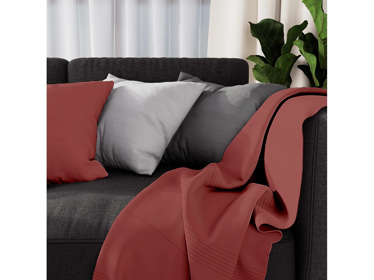 Colcha 180x220 cm ADELE Azul Ladrillo