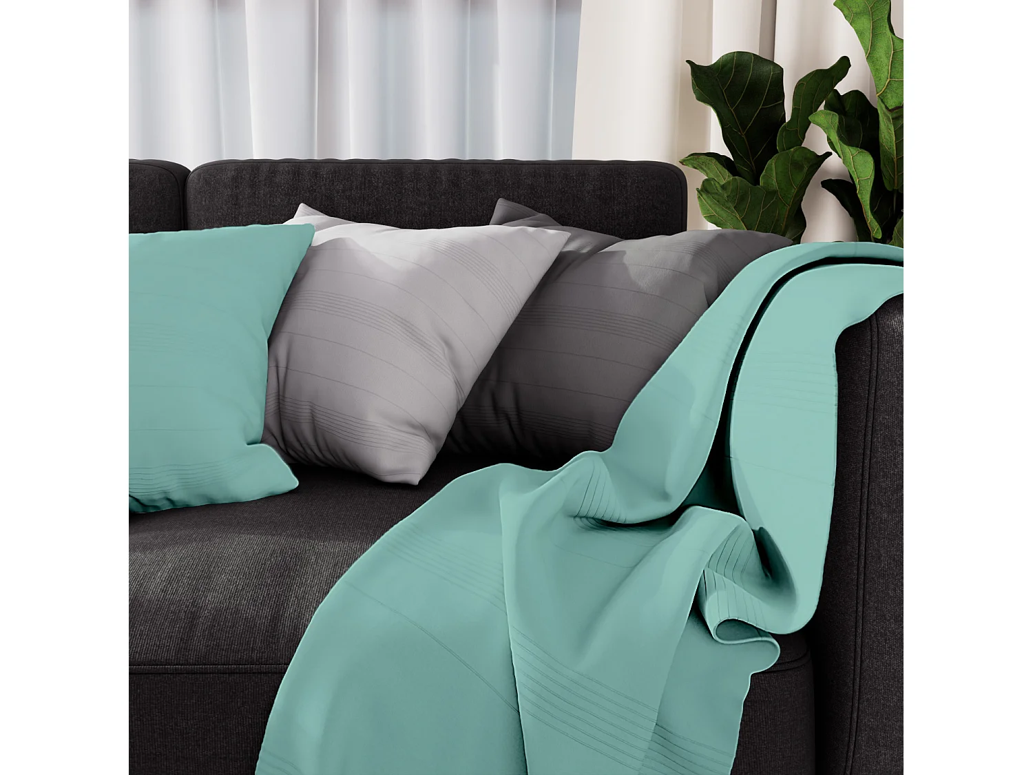 Colcha 180x220 cm ADELE Azul Laguna