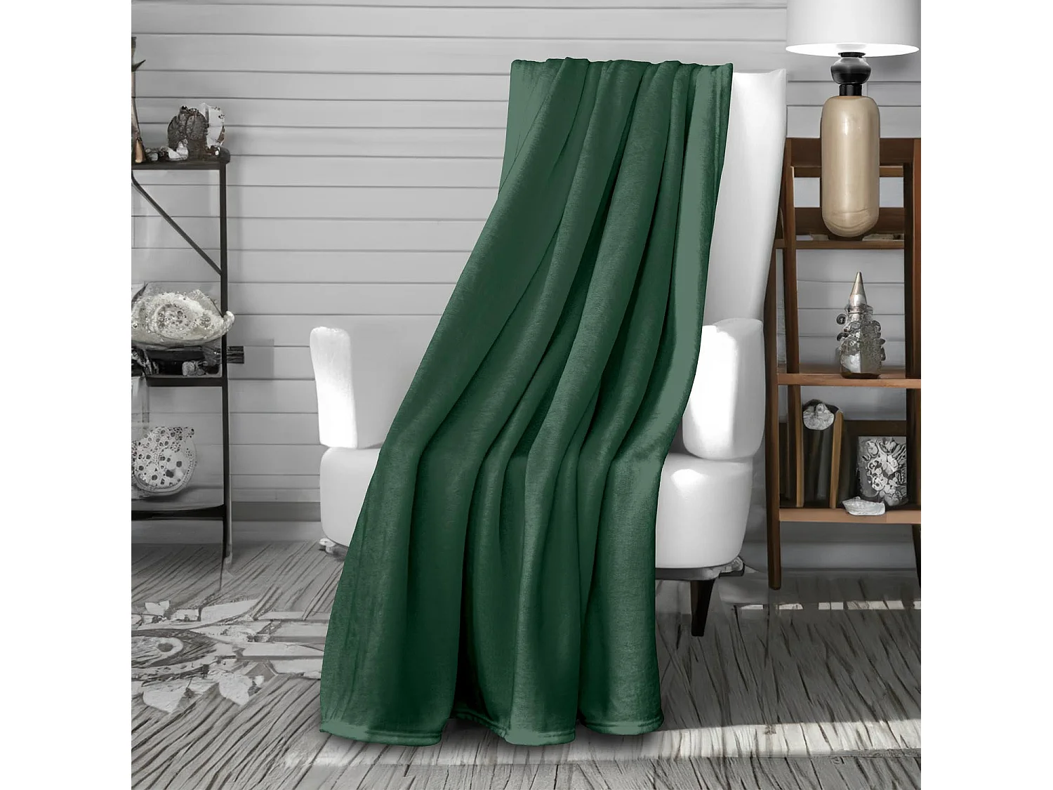 Manta de franela 220x240 cm CALIN caqui, por Soleil d'Ocre