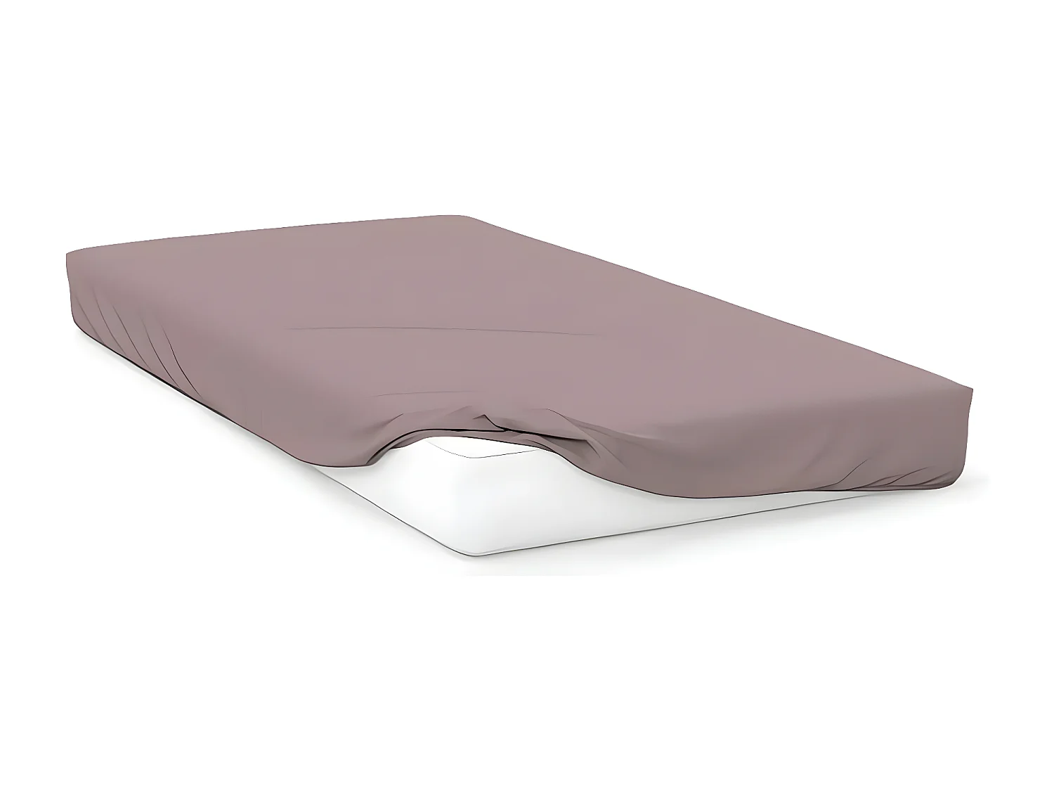 Drap housse en coton 57 fils 90x200 cm UNI vieux rose, par Soleil d'ocre