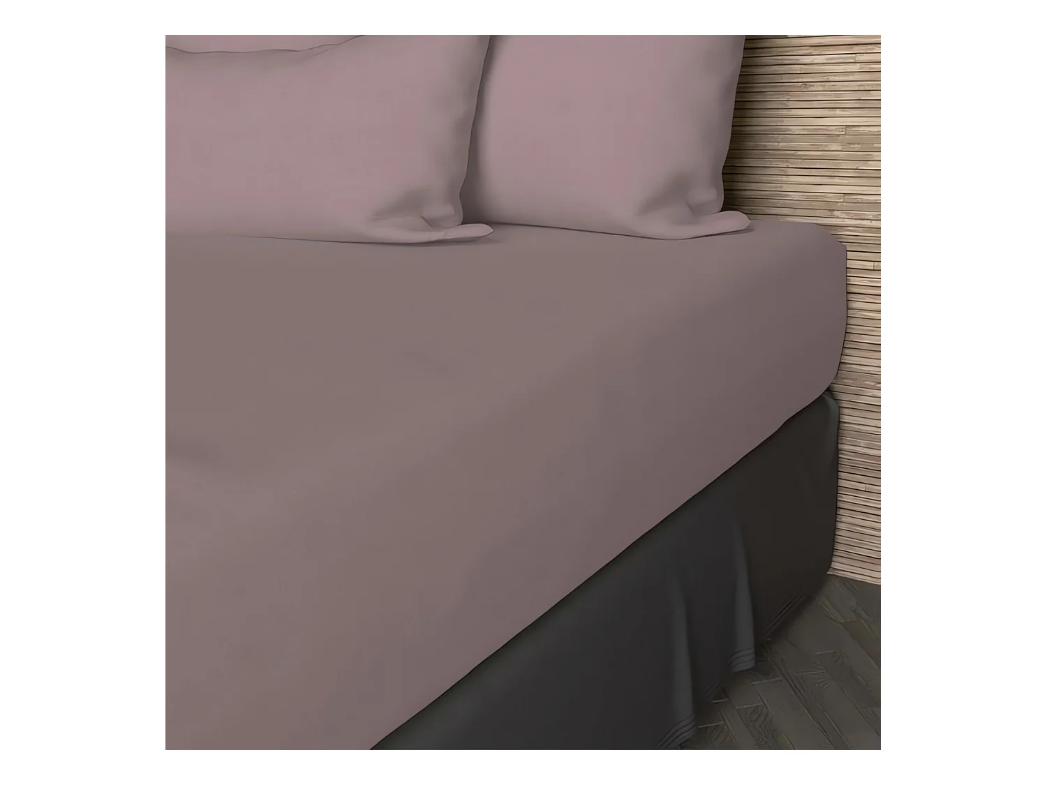 Drap housse en coton 57 fils 140x200 cm UNI vieux rose, par Soleil d'ocre