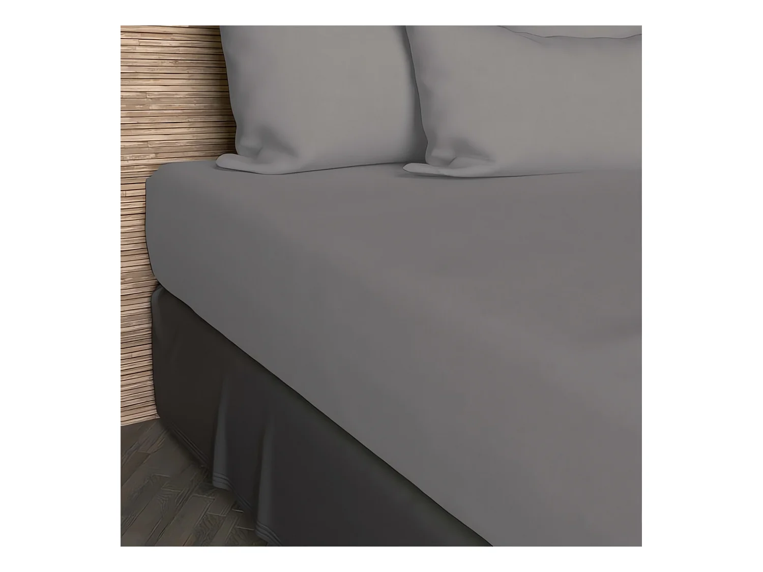 Drap housse 90x190 cm en coton 57 Fils SOLEIL D'OCRE gris