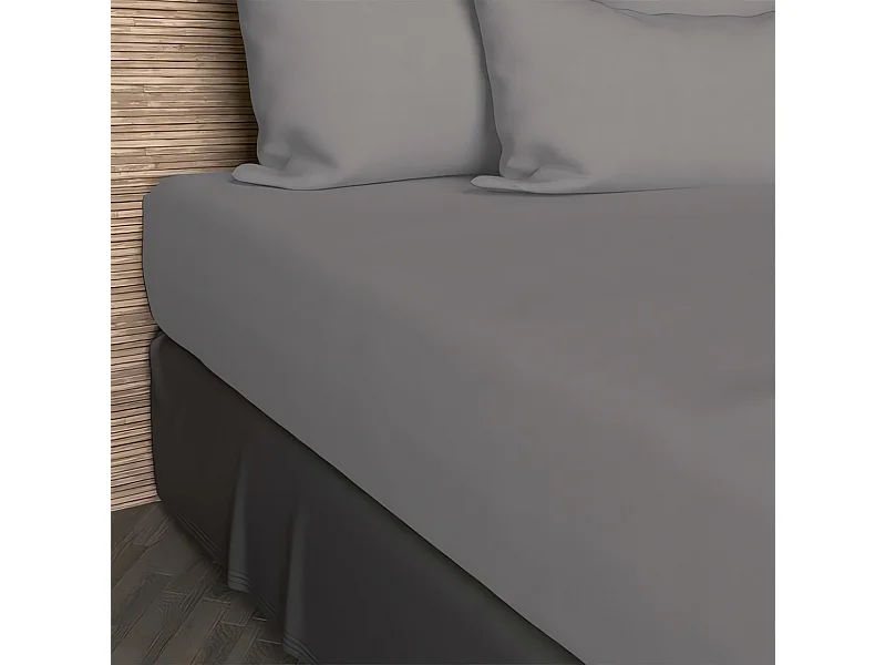 Drap housse 90x190 cm en coton 57 Fils SOLEIL D'OCRE gris