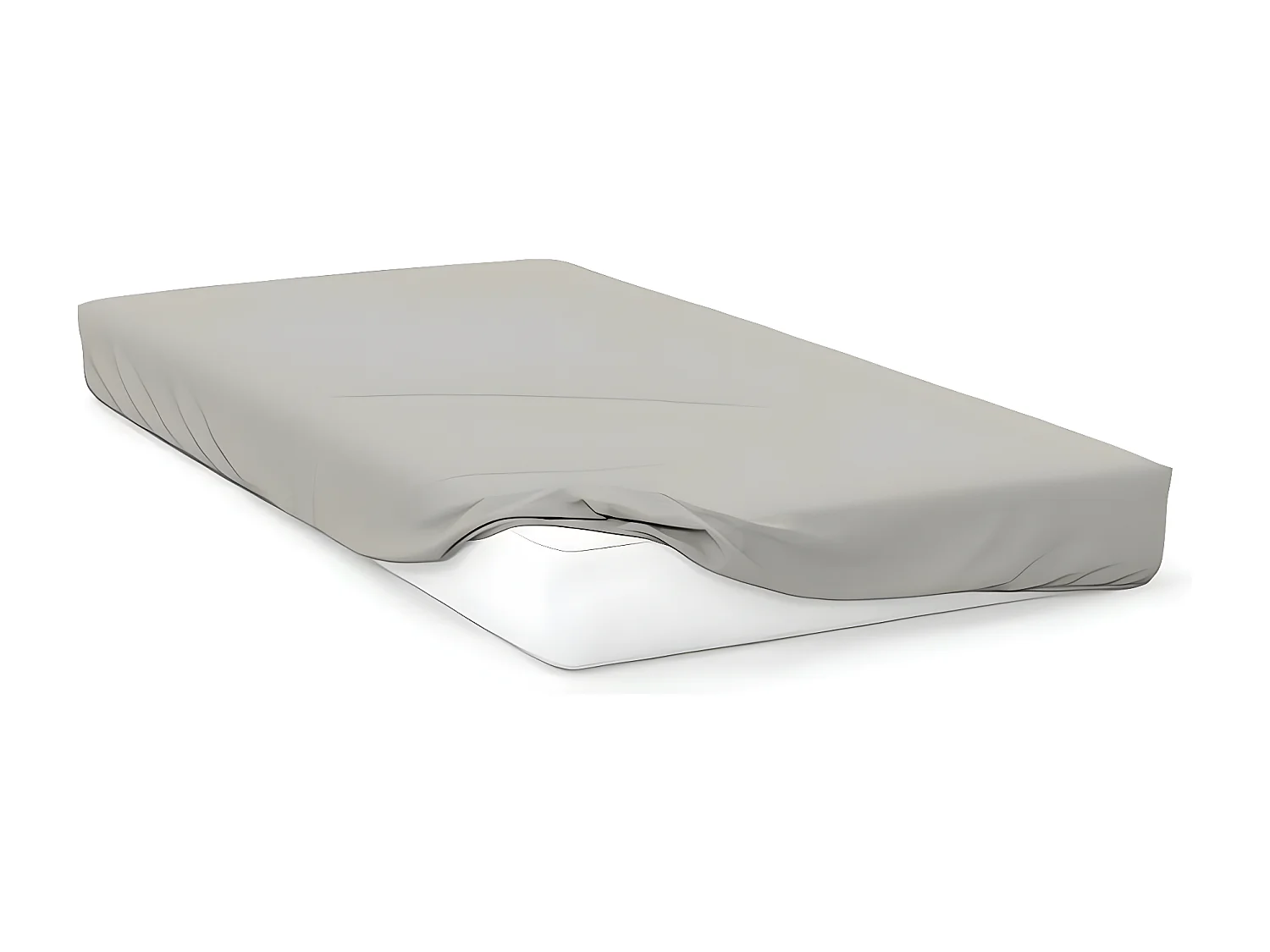 Drap housse en coton 57 fils 180x200 cm UNI lin, par Soleil d'ocre