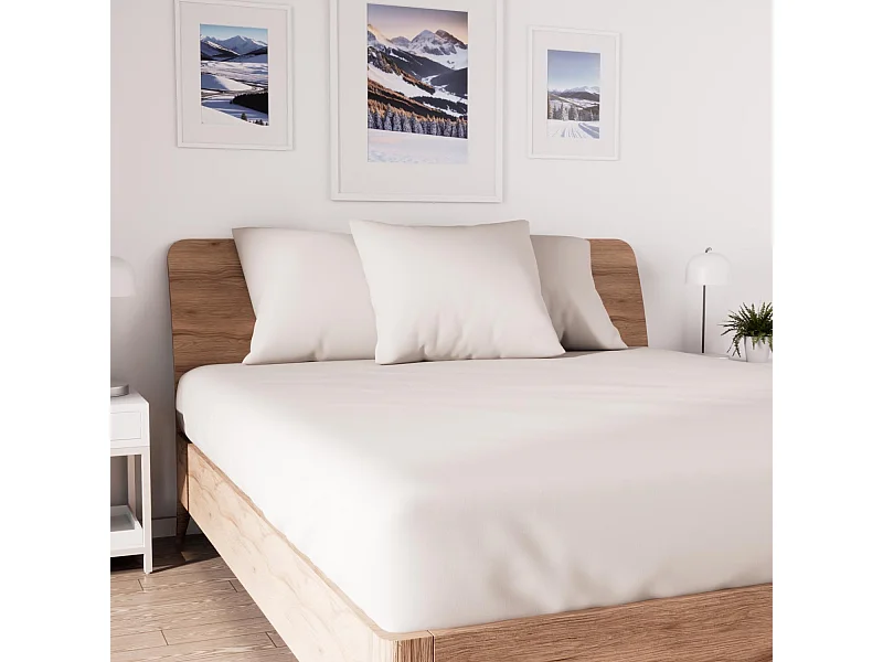 Drap housse en coton 140x190 cm JERSEY lin, par Soleil d'ocre