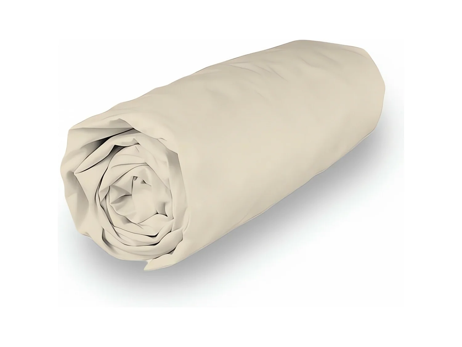 Drap housse en coton 140x190 cm PERCALE ecru, par Soleil d'ocre