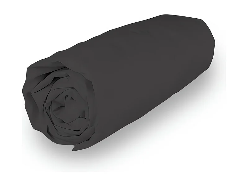 Bajera ajustable de algodón 90x190 cm PERCALE antracita