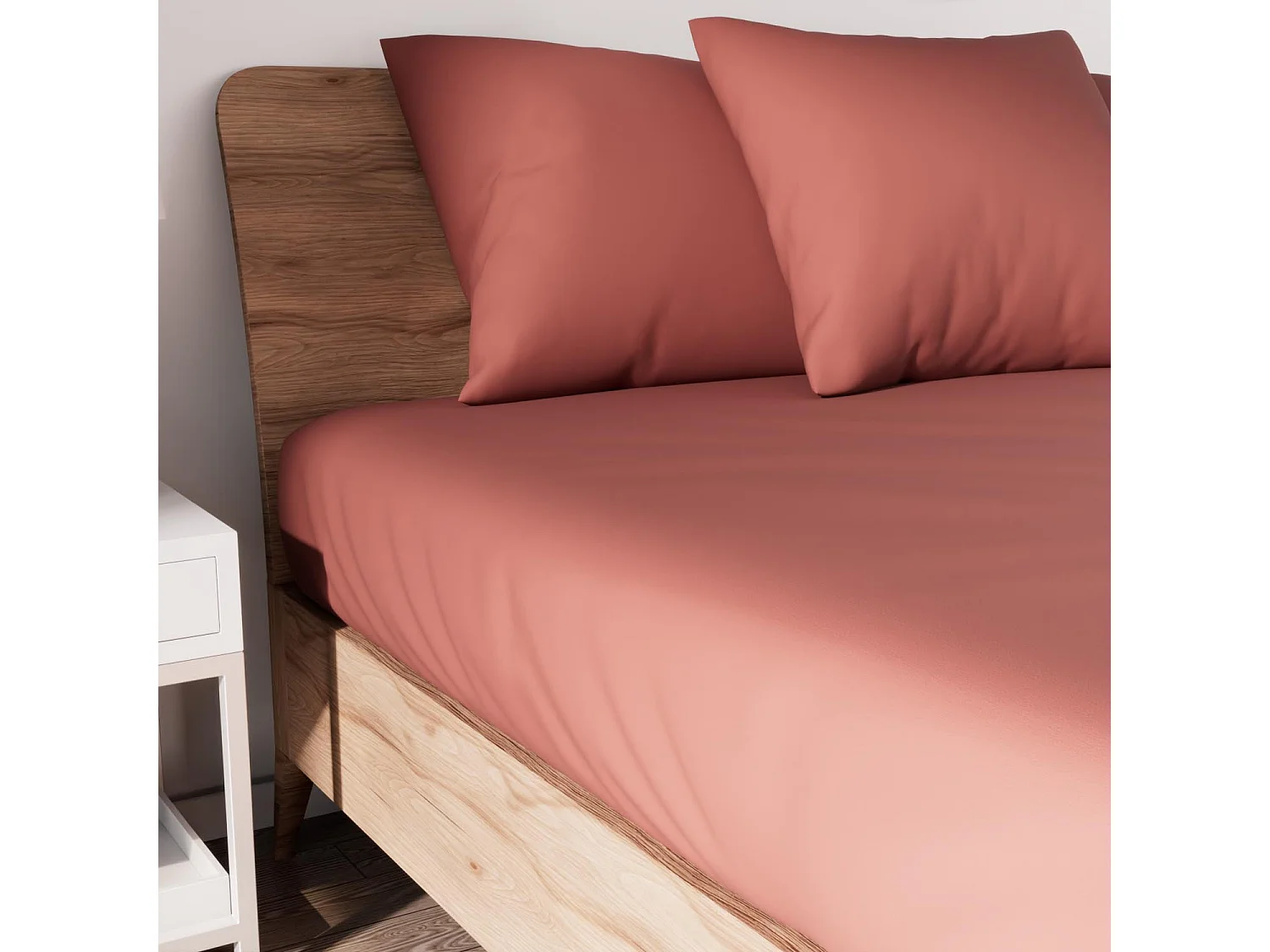 Bajera ajustable de algodón 140x190 cm JERSEY Ladrillo