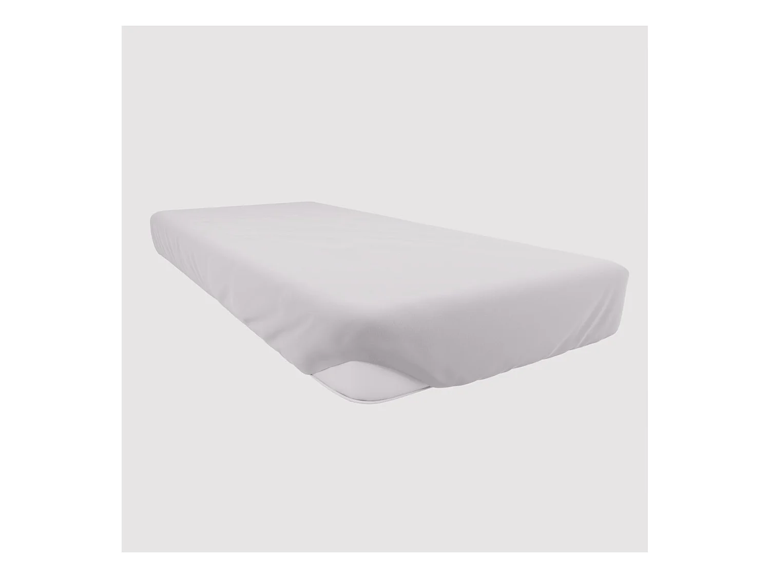 Bajera entallada en algodón 160x200 cm JERSEY blanco