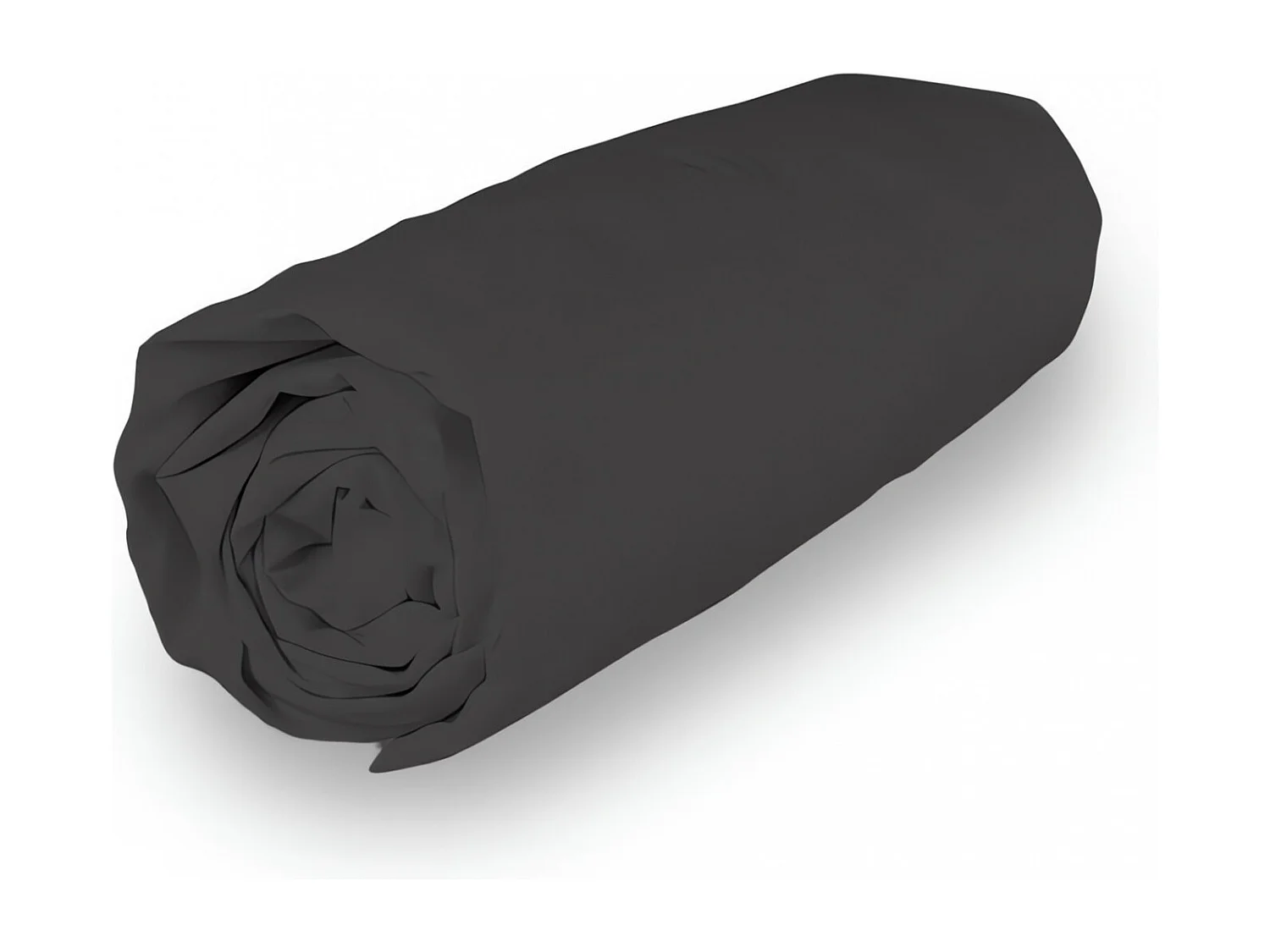 Drap housse en coton 160x200 cm PERCALE anthracite, par Soleil d'ocre