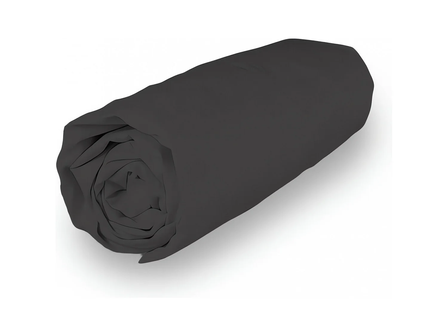 Drap housse en coton 160x200 cm PERCALE anthracite, par Soleil d'ocre