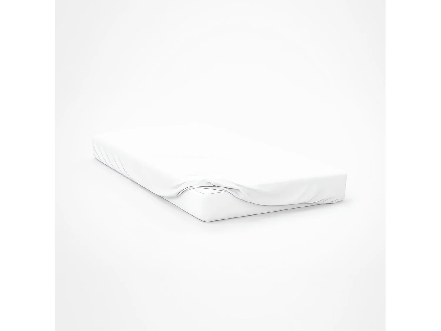 Drap housse en coton 57 fils 140x190 cm UNI blanc, par Soleil d'ocre