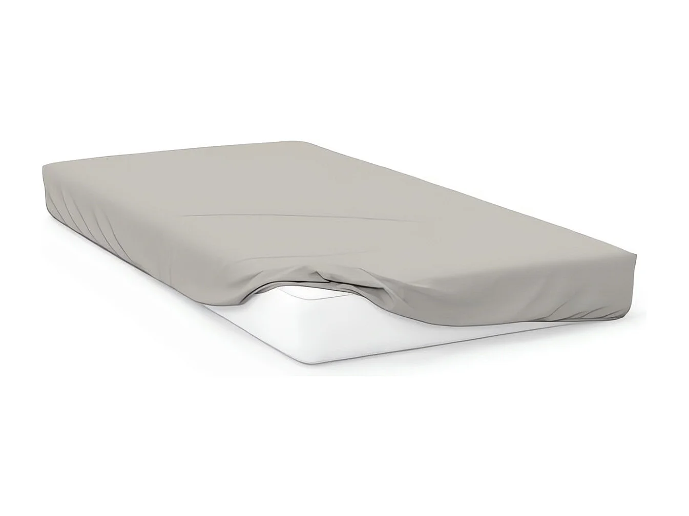 Drap housse en coton 57 fils 140x200 cm UNI lin, par Soleil d'ocre