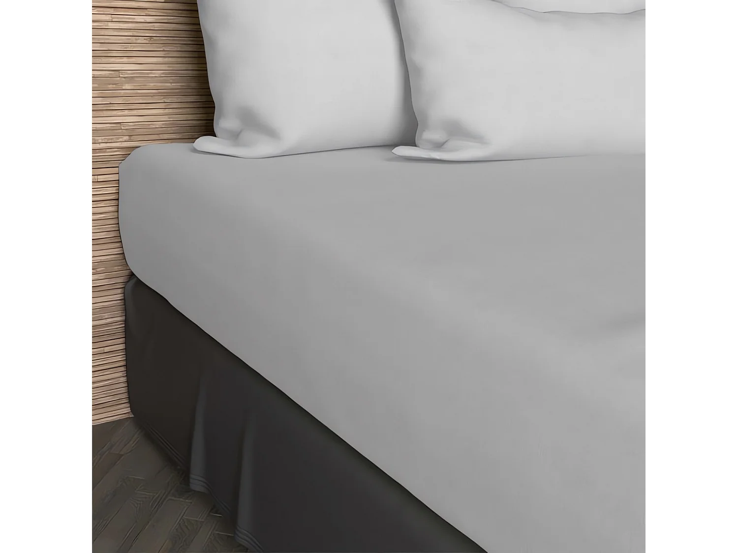 Drap housse 90x200 cm en coton 57 Fils SOLEIL D'OCRE blanc