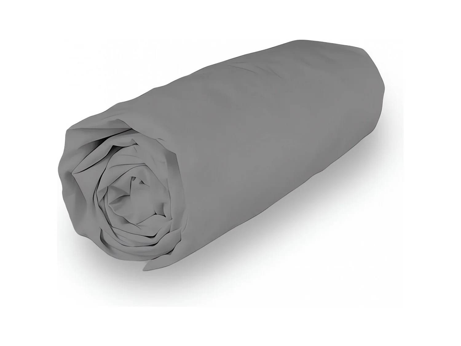 Drap housse en coton 140x190 cm PERCALE gris, par Soleil d'ocre