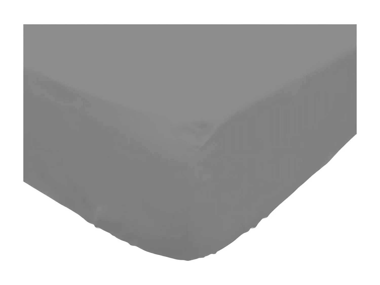 Drap housse en coton 140x190 cm PERCALE gris, par Soleil d'ocre