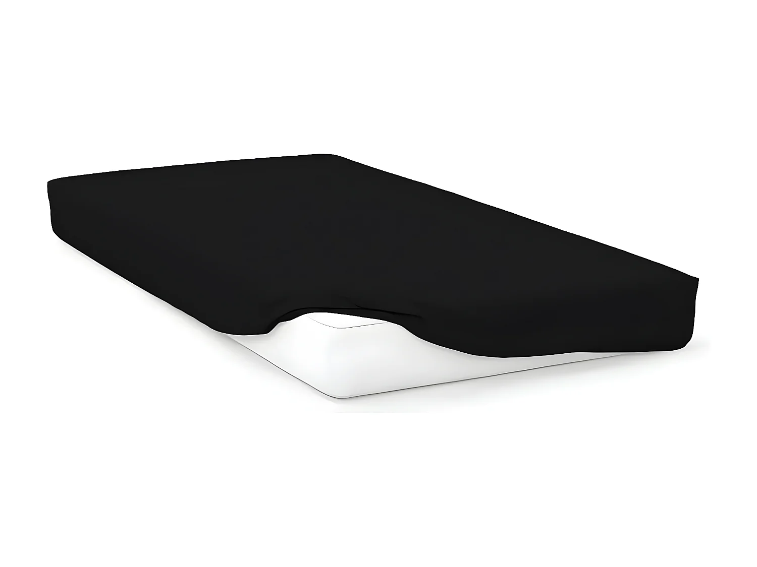 Bajera ajustable de algodón 57 hilos 160x200 cm UNI negro