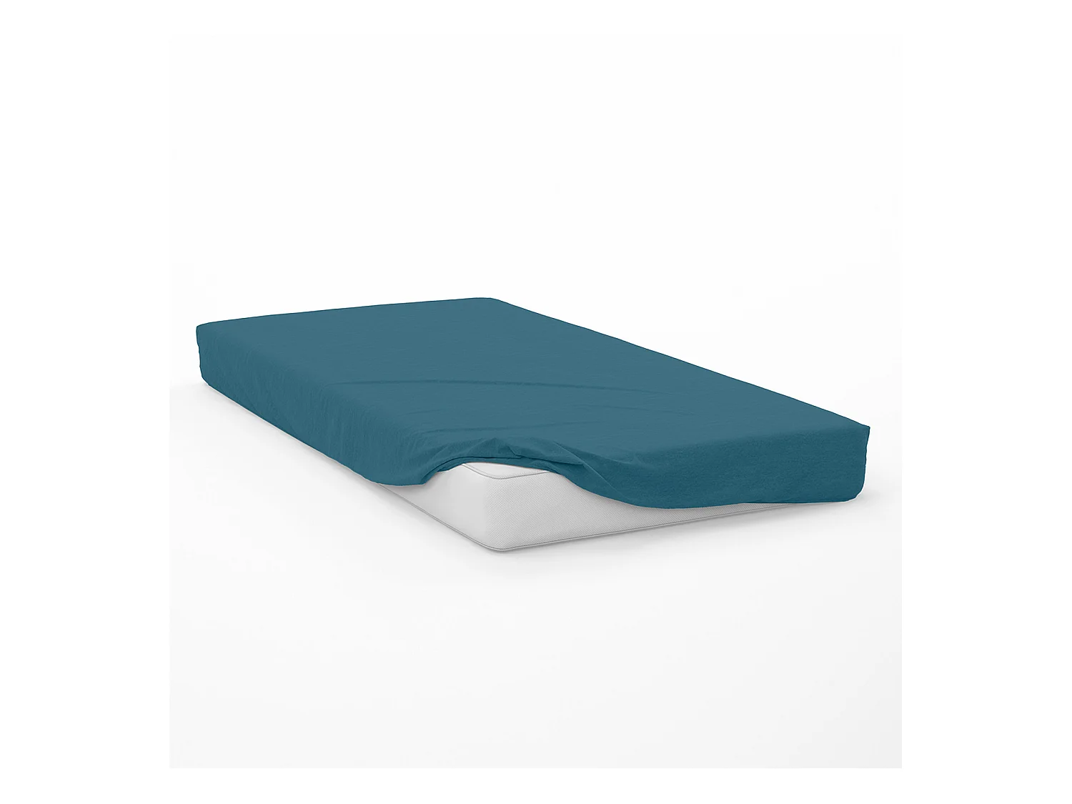 Drap housse en coton 57 fils 60x120 cm BEBE bleu canard, par Soleil d'Ocre