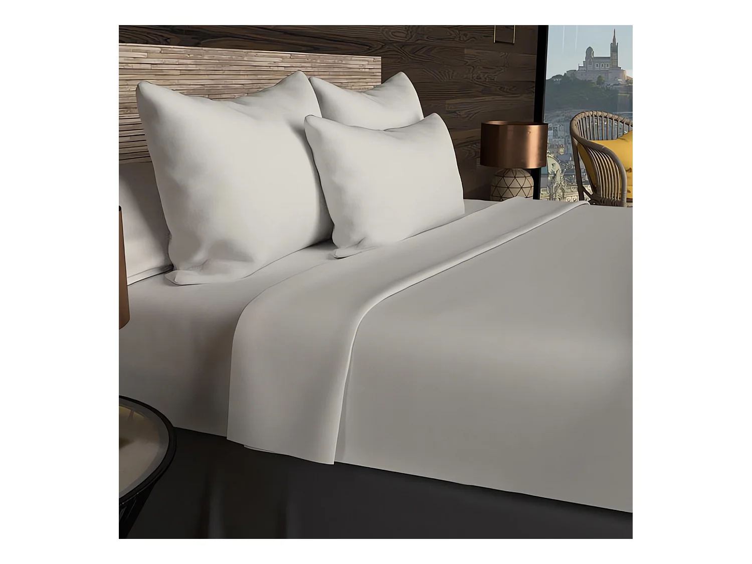 Bajera ajustable de algodón 57 hilos 90x200 cm Lino UNI