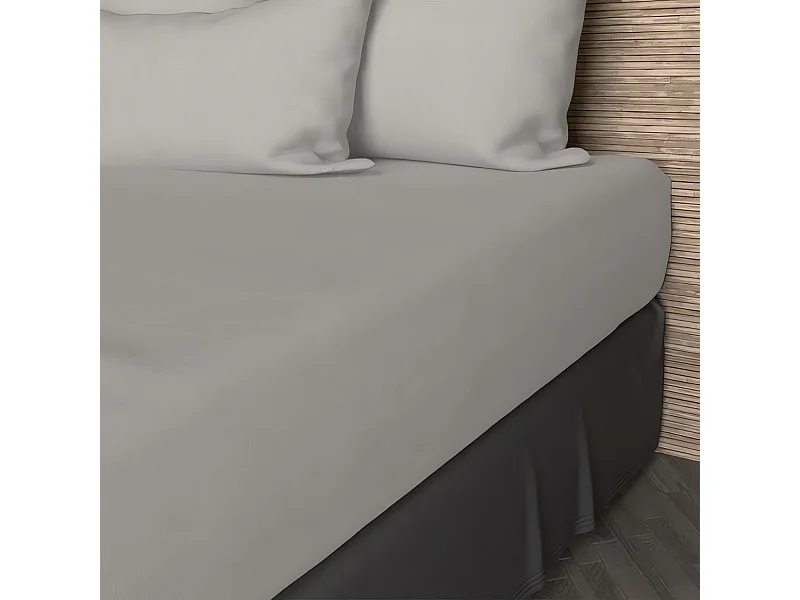 Drap housse en coton 57 fils 90x200 cm UNI lin, par Soleil d'ocre