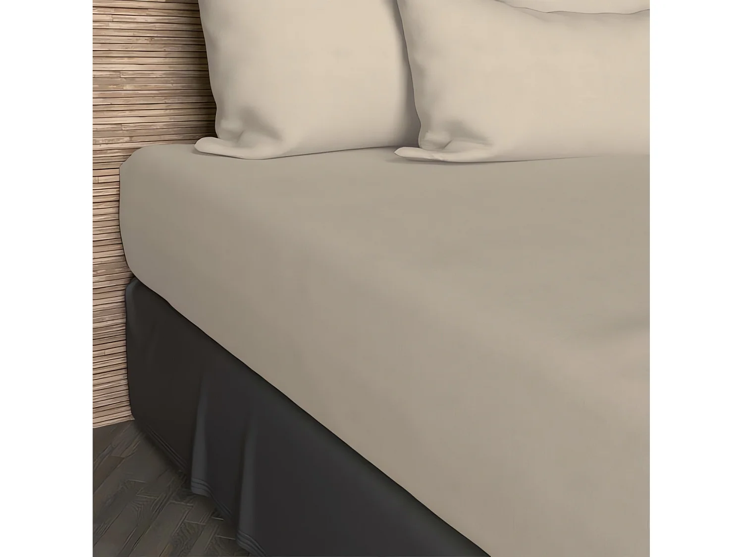 Drap housse 180x200 cm en coton 57 Fils SOLEIL D'OCRE écru