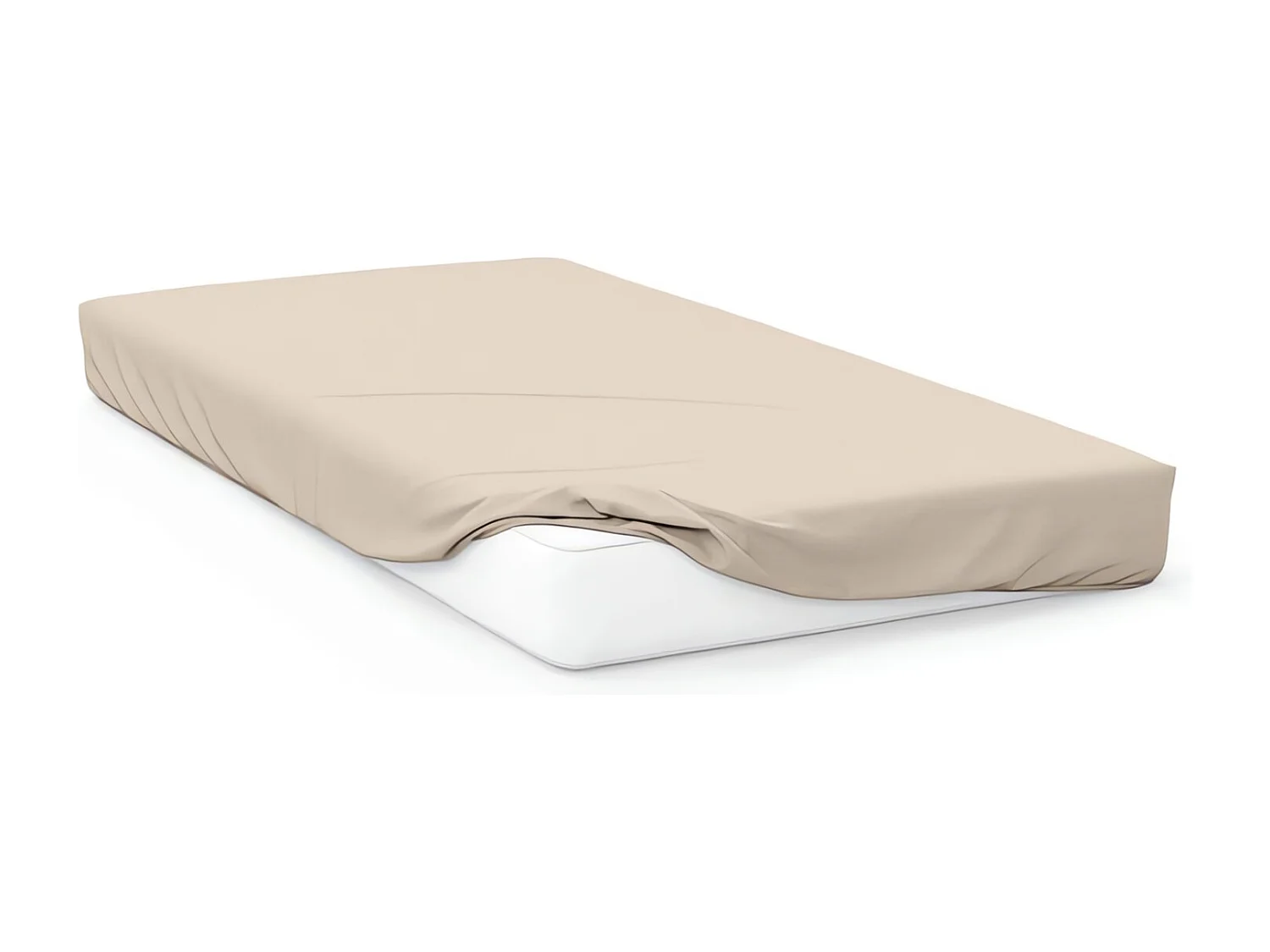 Drap housse 180x200 cm en coton 57 Fils SOLEIL D'OCRE écru