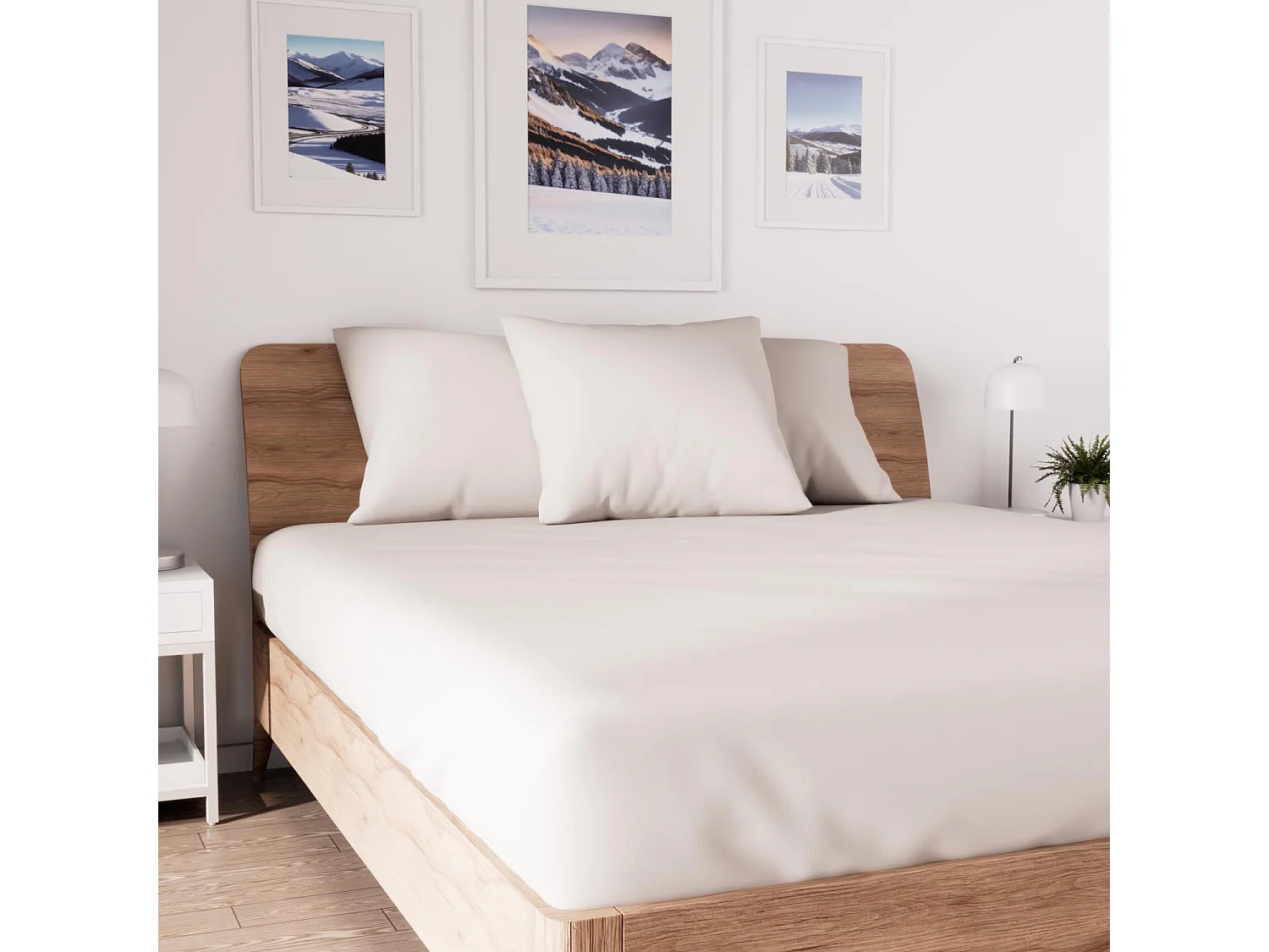 Drap housse en coton 160x200 cm JERSEY lin, par Soleil d'ocre